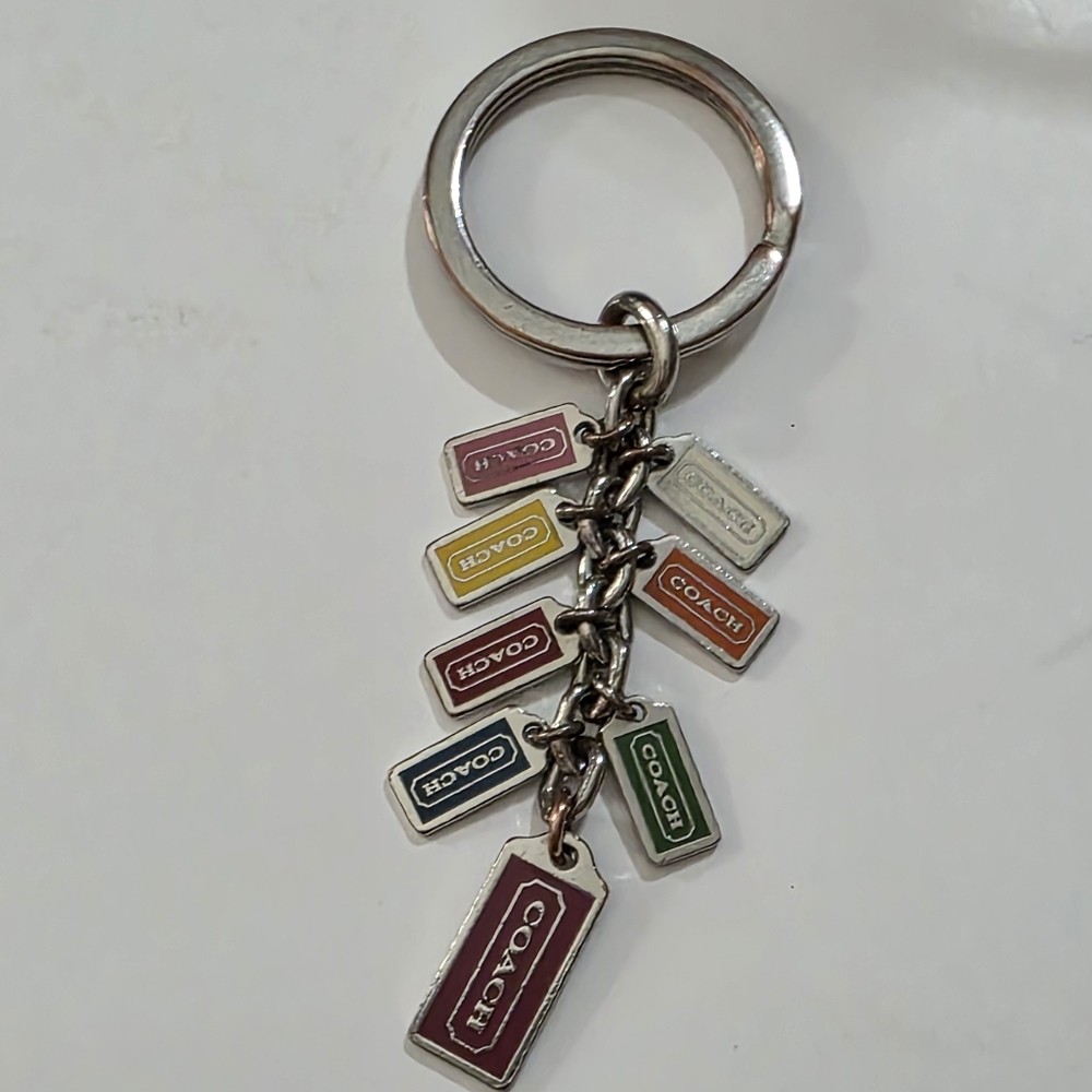 Coach Colorful Tag Keychain Bagcharm